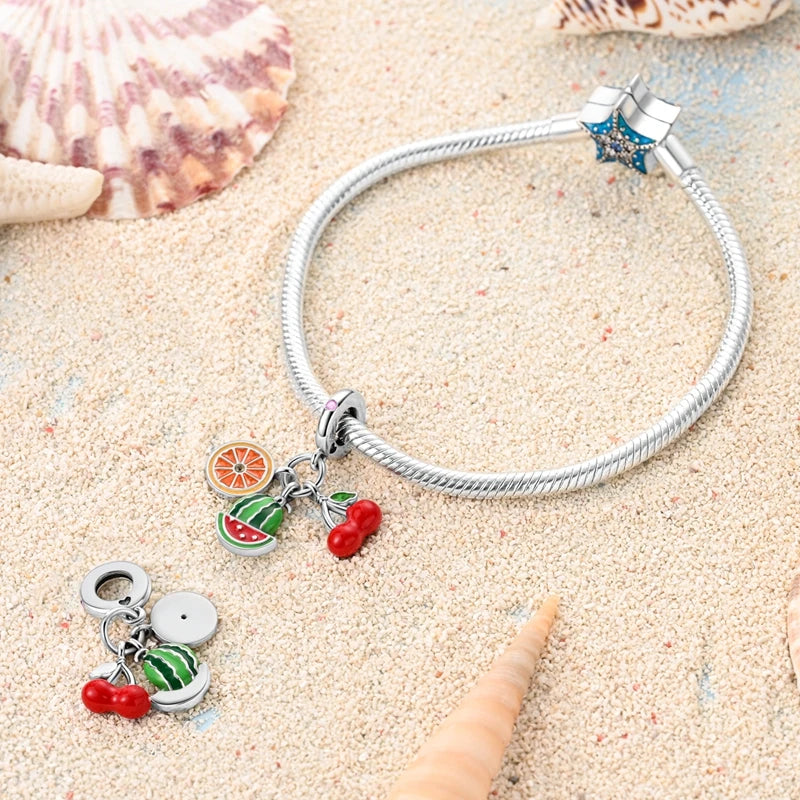 RomiVega 925 Sterling Silver Charms— So Berry Fruity Series Collection