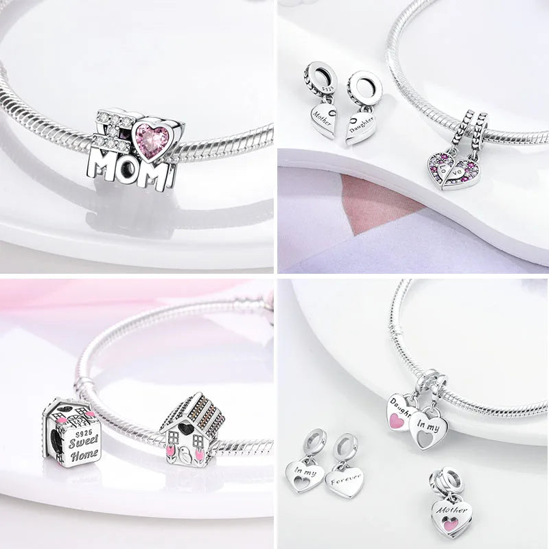 RomiVega 925 Sterling Silver Charms—Mommy & Me Series Collection