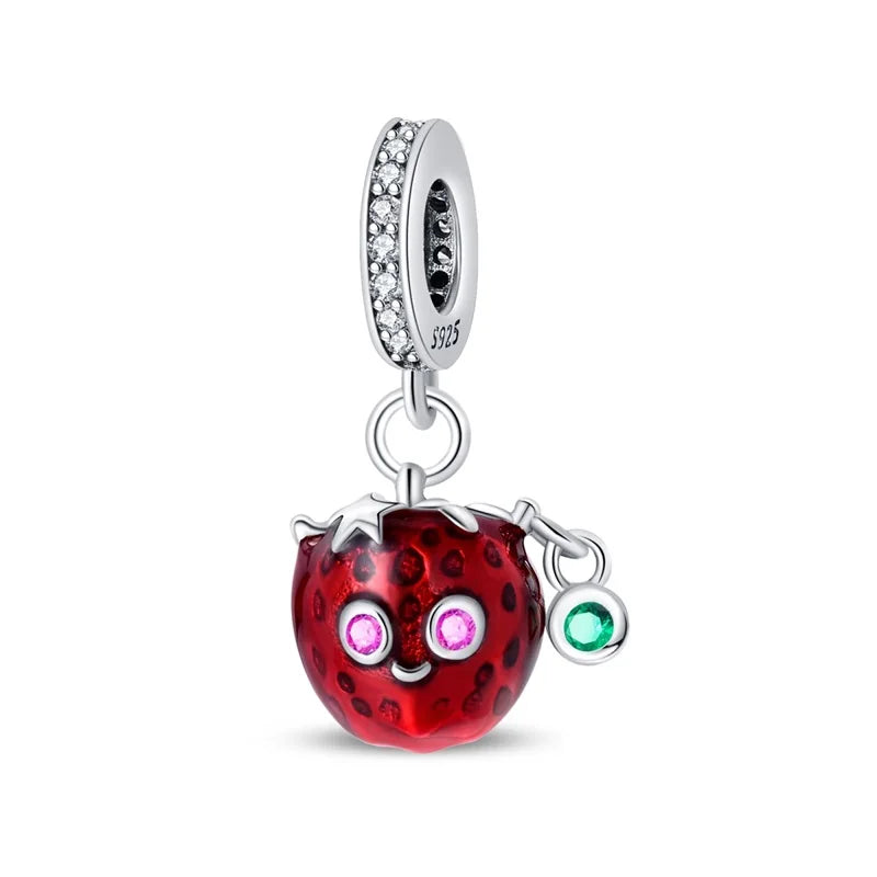 RomiVega 925 Sterling Silver Charms— So Berry Fruity Series Collection