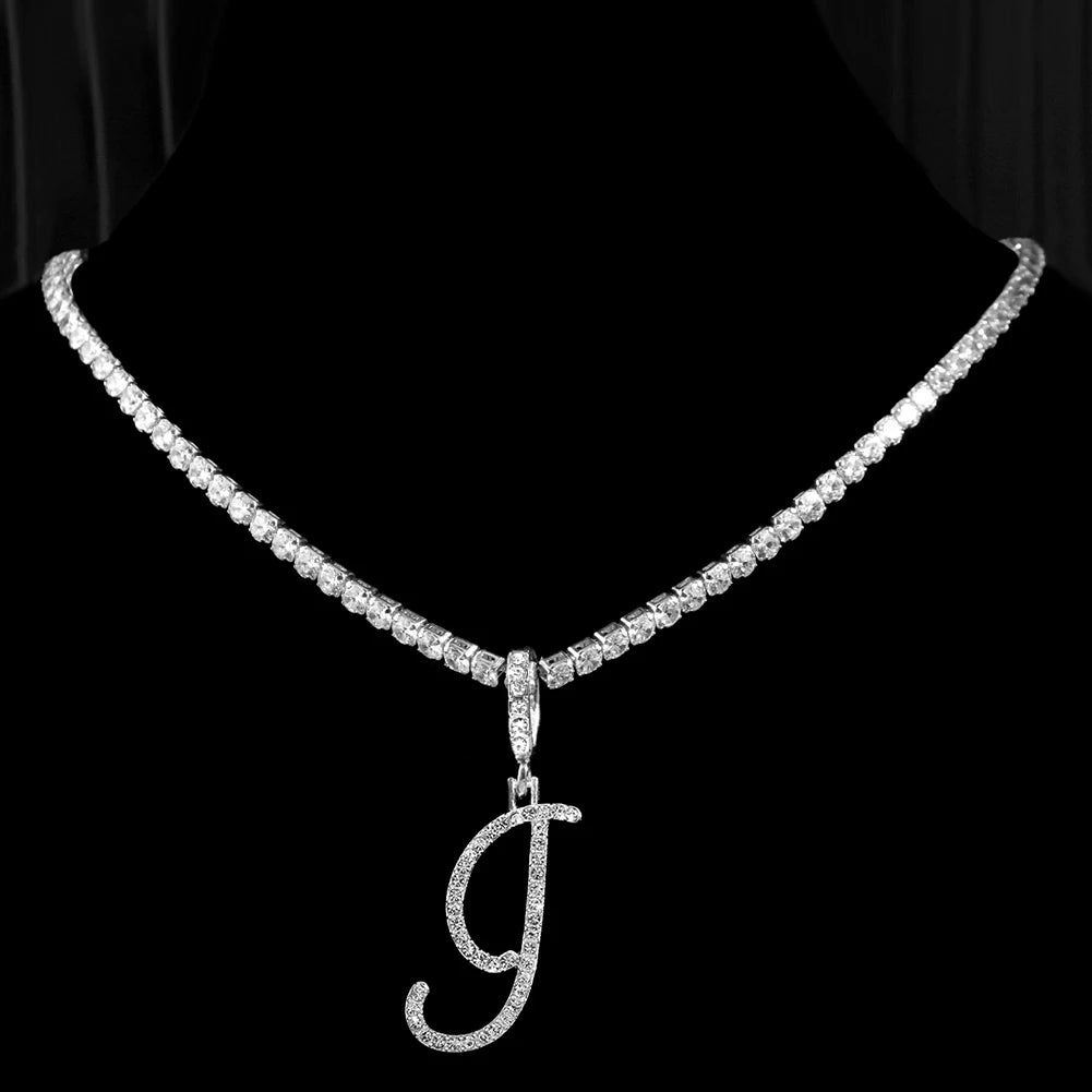 RomiVega Cursive Letter Initial Name Necklace