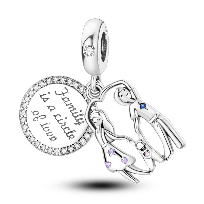 RomiVega 925 Sterling Silver Charms—Mommy & Me Series Collection