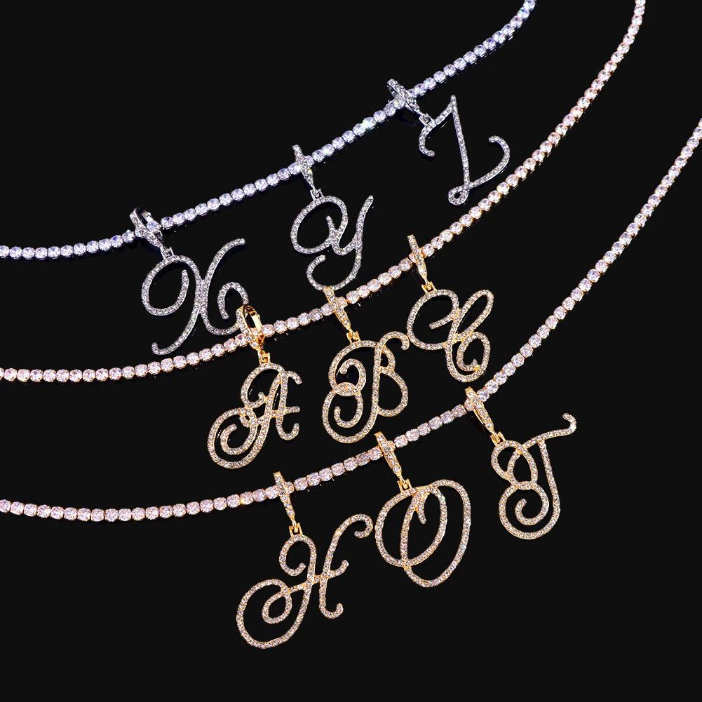 RomiVega Cursive Letter Initial Name Necklace