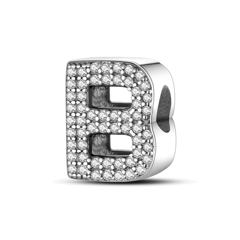 RomiVega 925 Sterling Silver Charms— Gold & Stone Letter Series Collection
