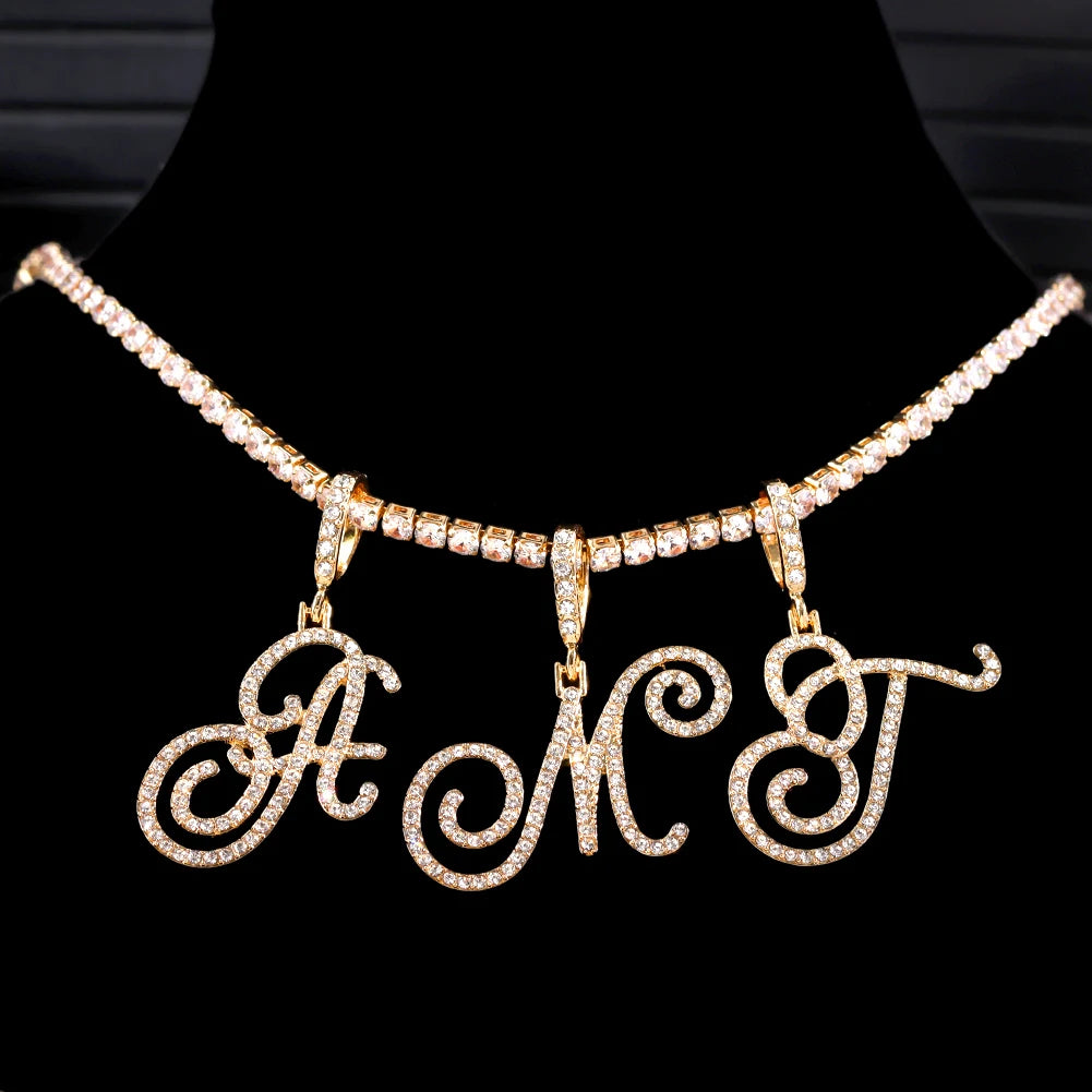 RomiVega Cursive Letter Initial Name Necklace