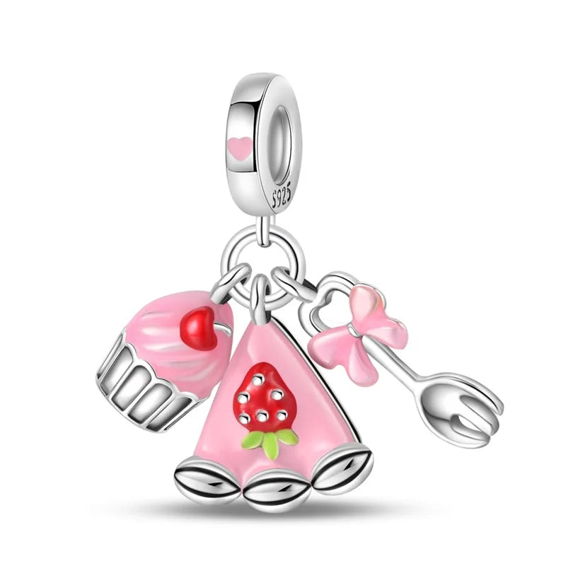 RomiVega 925 Sterling Silver Charms— So Berry Fruity Series Collection