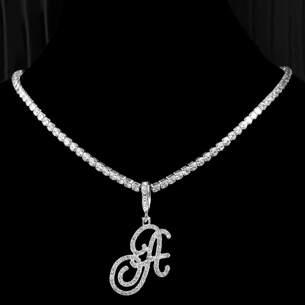 RomiVega Cursive Letter Initial Name Necklace
