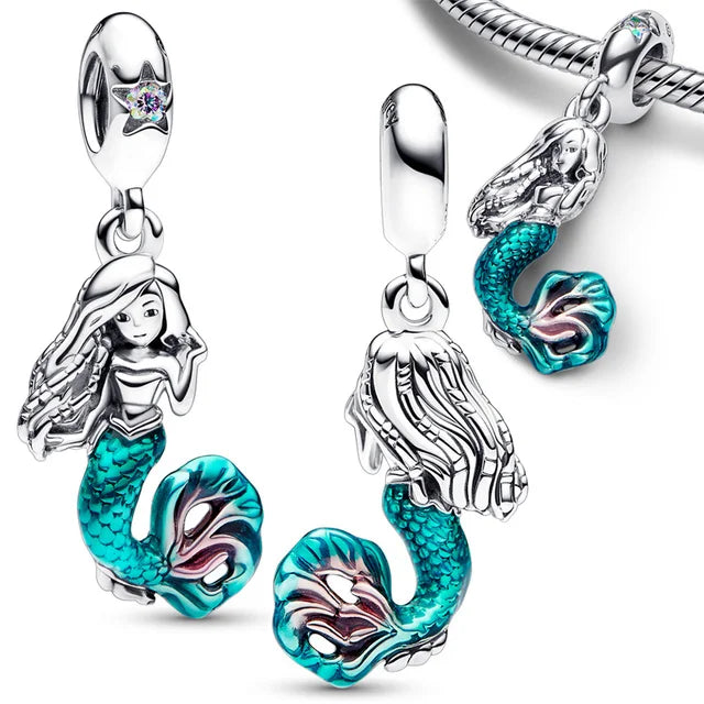 RomiVega 925 Sterling Silver Charms— Mermaid Princess Series Collection