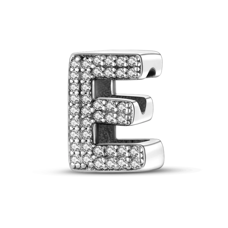 RomiVega 925 Sterling Silver Charms— Gold & Stone Letter Series Collection