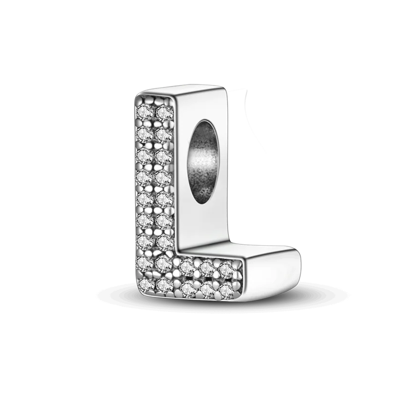 RomiVega 925 Sterling Silver Charms— Gold & Stone Letter Series Collection
