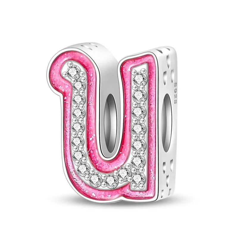 RomiVega 925 Sterling Silver Charms— Barbie-Themed Letter Series Collection