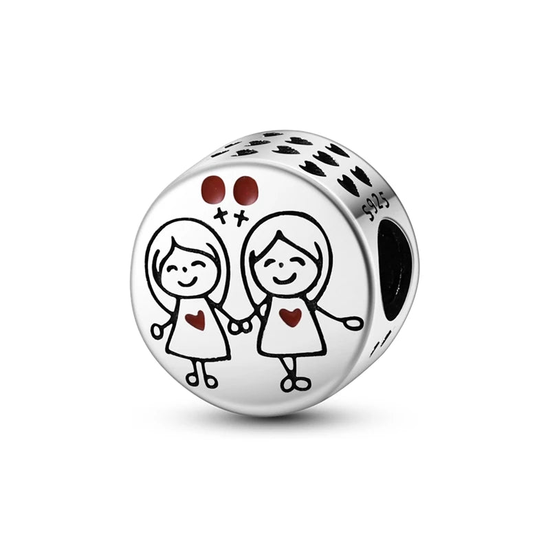 RomiVega 925 Sterling Silver Charms—Mommy & Me Series Collection