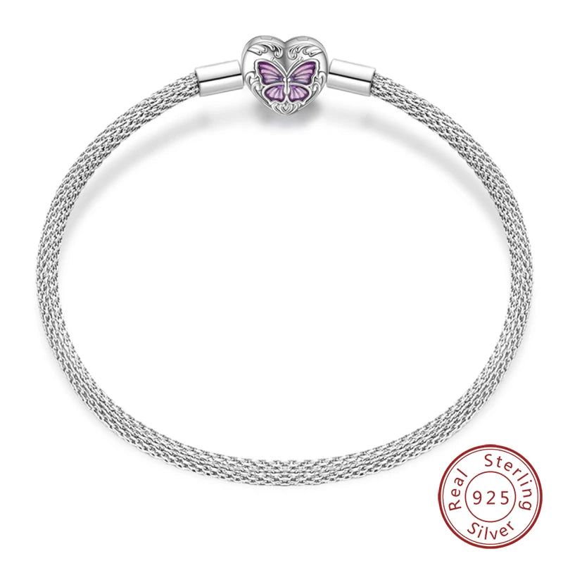 RomiVega 925 Silver Star, Moon & Clover Charm Bracelets