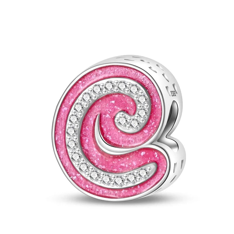 RomiVega 925 Sterling Silver Charms— Barbie-Themed Letter Series Collection