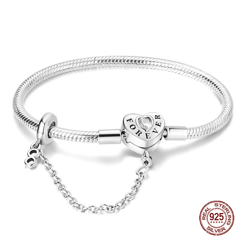 RomiVega 925 Silver Star, Moon & Clover Charm Bracelets