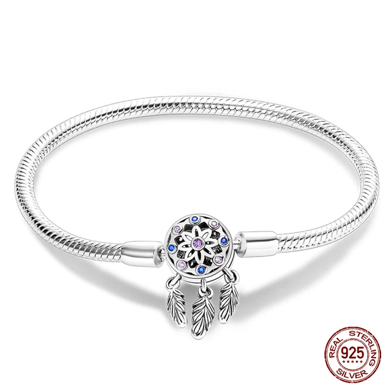 RomiVega 925 Silver Star, Moon & Clover Charm Bracelets