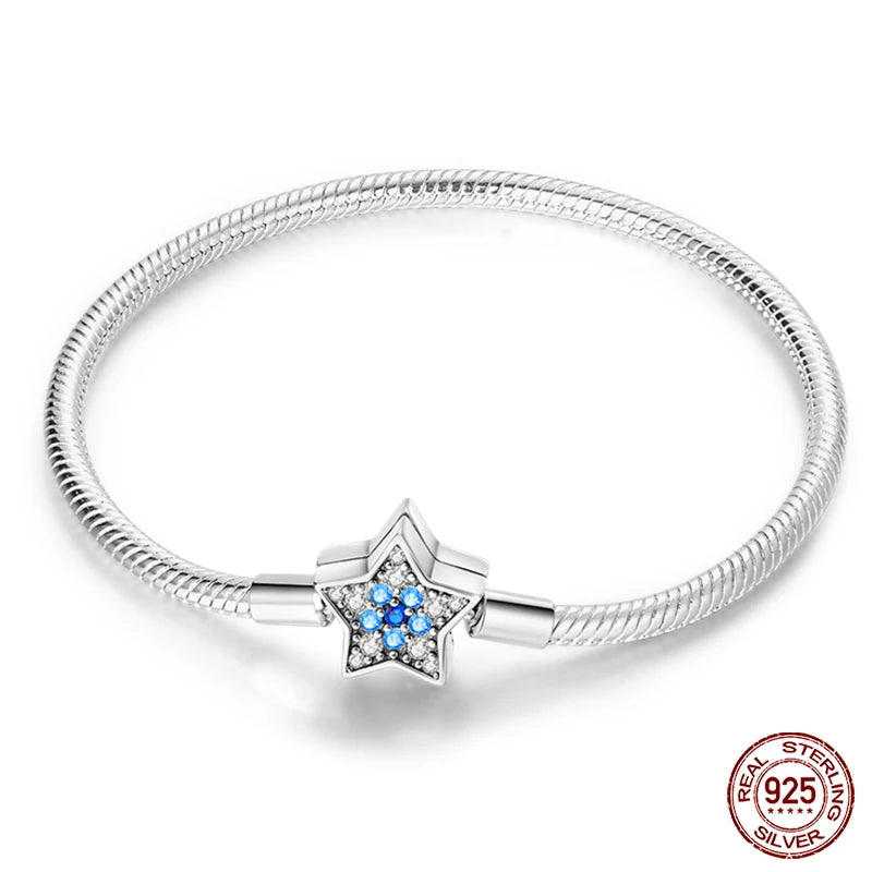 RomiVega 925 Silver Star, Moon & Clover Charm Bracelets