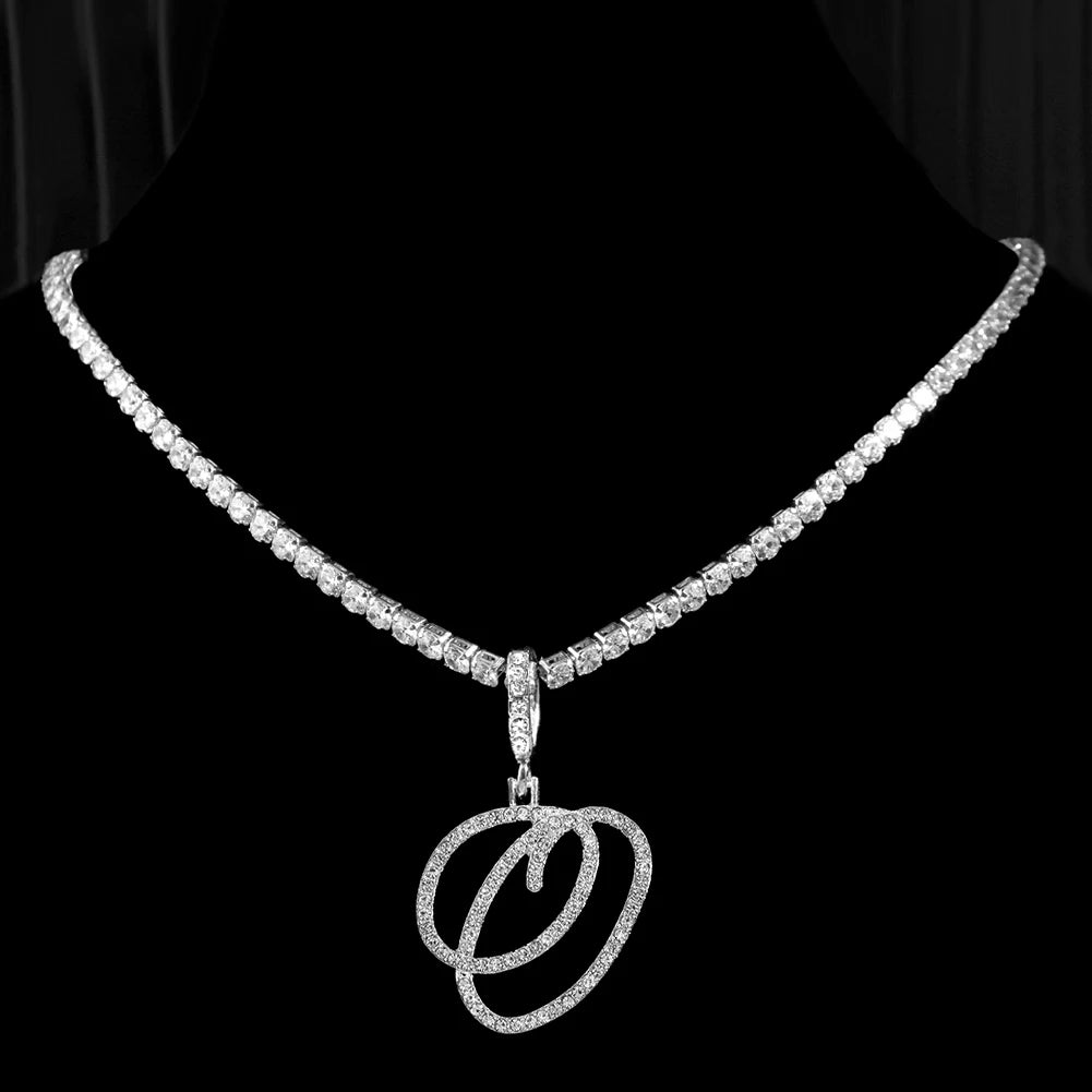 RomiVega Cursive Letter Initial Name Necklace