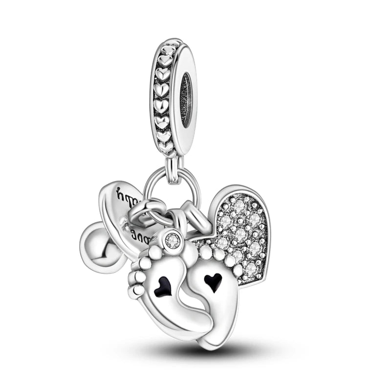 RomiVega 925 Sterling Silver Charms—Mommy & Me Series Collection