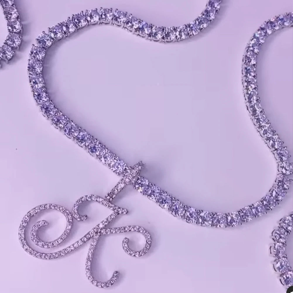 RomiVega Cursive Letter Initial Name Necklace