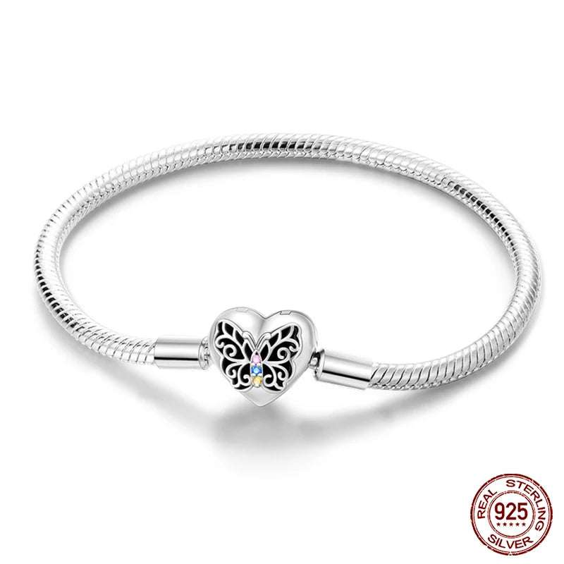 RomiVega 925 Silver Star, Moon & Clover Charm Bracelets
