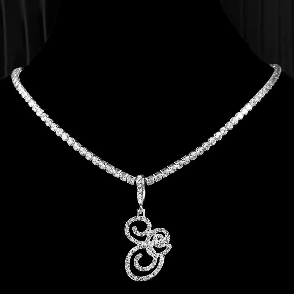 RomiVega Cursive Letter Initial Name Necklace