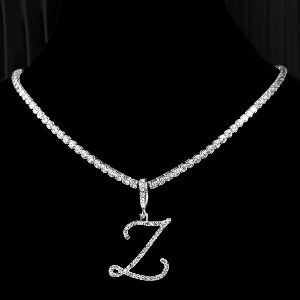 RomiVega Cursive Letter Initial Name Necklace