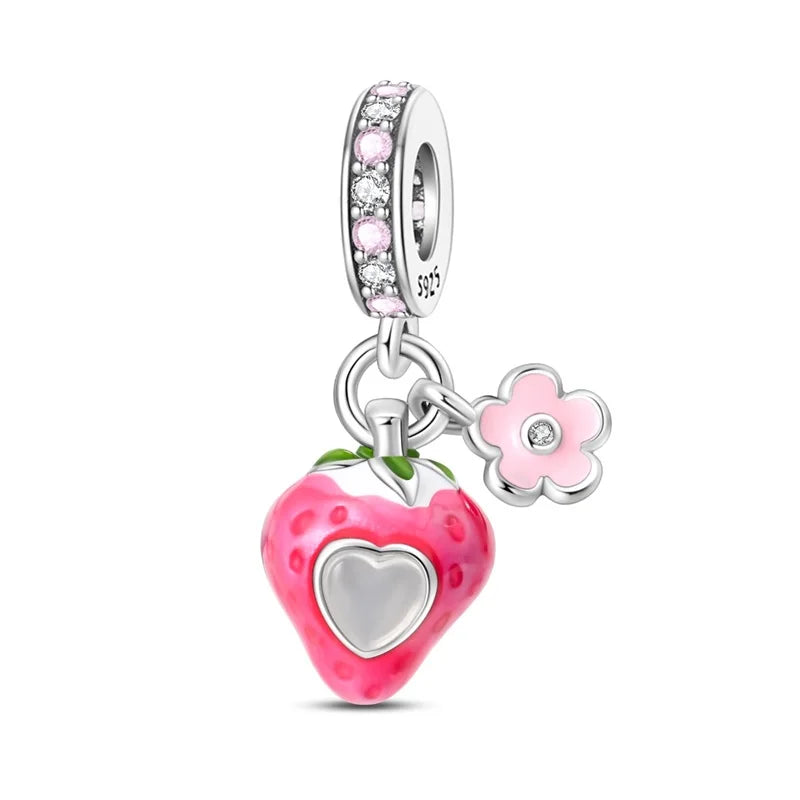 RomiVega 925 Sterling Silver Charms— So Berry Fruity Series Collection
