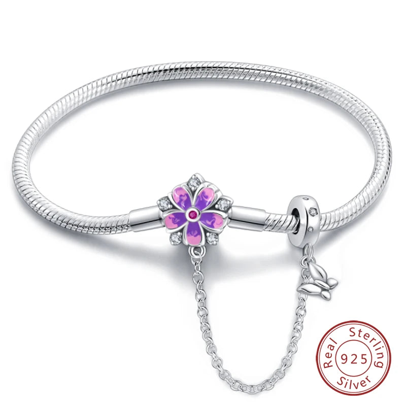 RomiVega 925 Silver Star, Moon & Clover Charm Bracelets