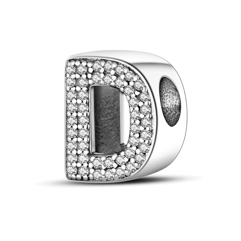 RomiVega 925 Sterling Silver Charms— Gold & Stone Letter Series Collection