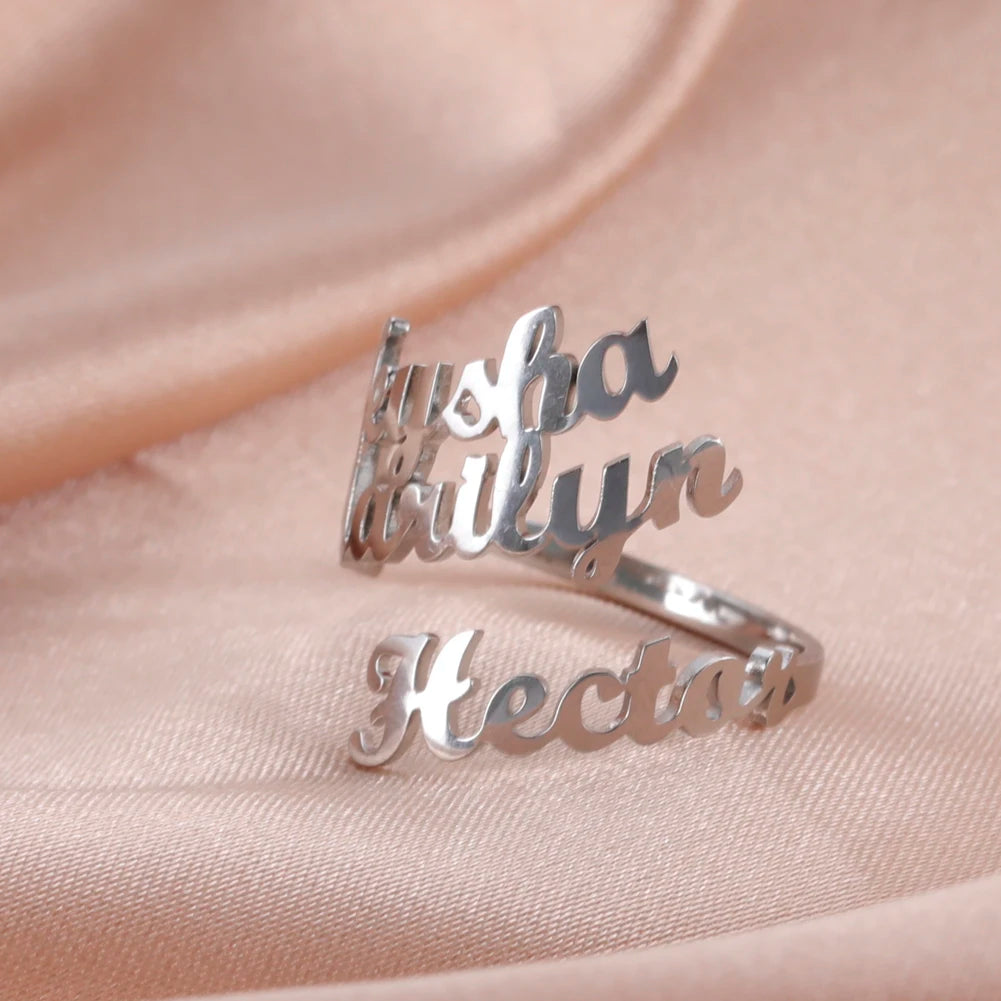 RomiVega Custom Double Name Finger Ring