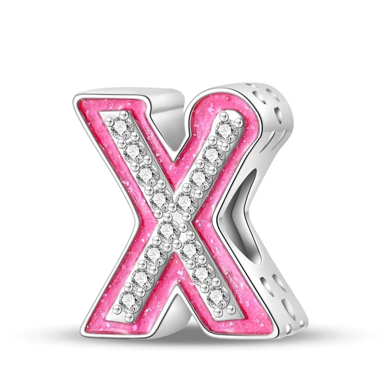 RomiVega 925 Sterling Silver Charms— Barbie-Themed Letter Series Collection