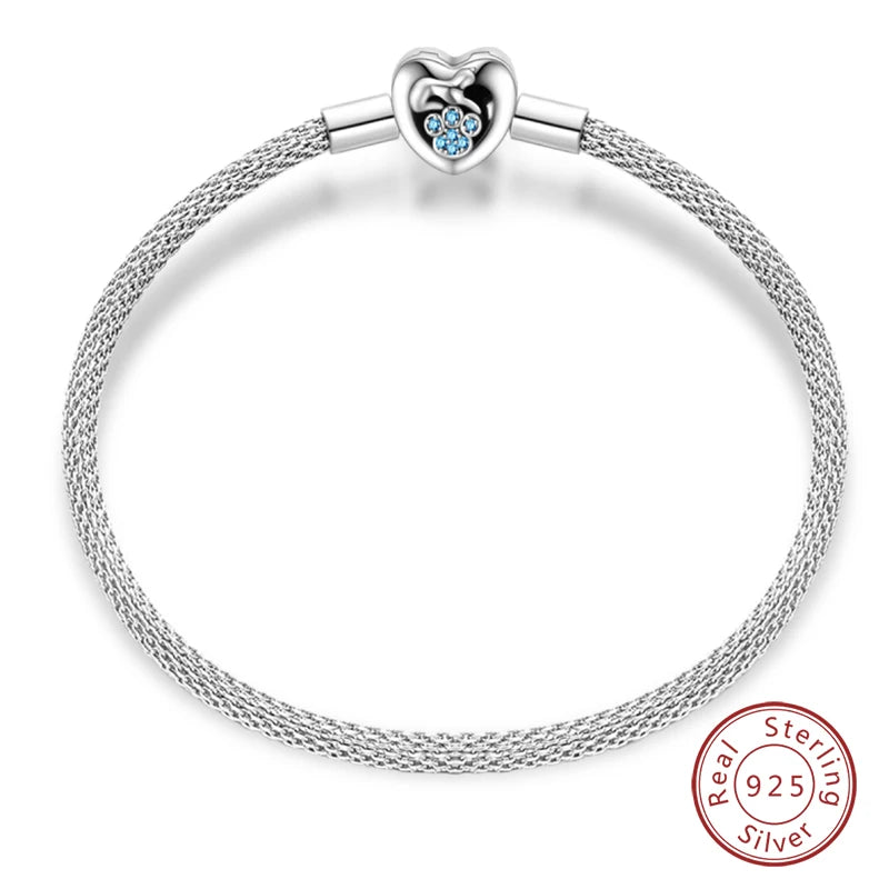 RomiVega 925 Silver Star, Moon & Clover Charm Bracelets