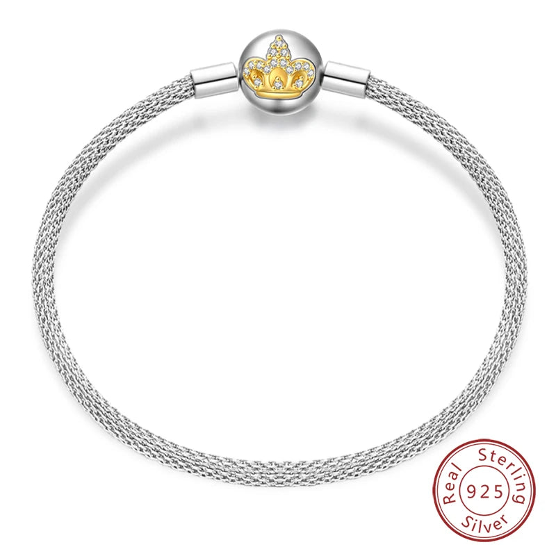 RomiVega 925 Silver Star, Moon & Clover Charm Bracelets
