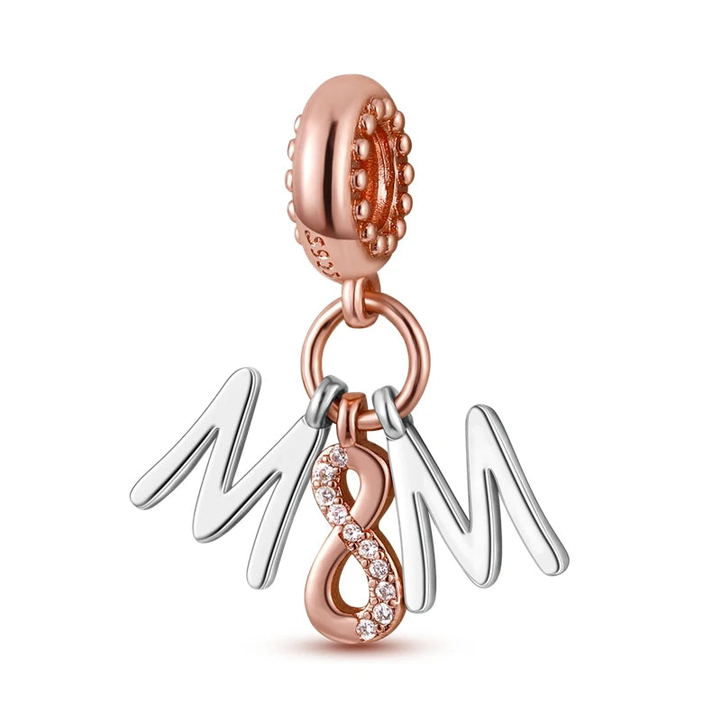 RomiVega 925 Sterling Silver Charms—Mommy & Me Series Collection