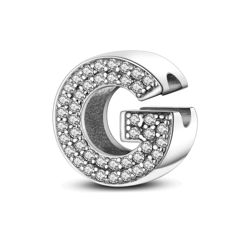 RomiVega 925 Sterling Silver Charms— Gold & Stone Letter Series Collection