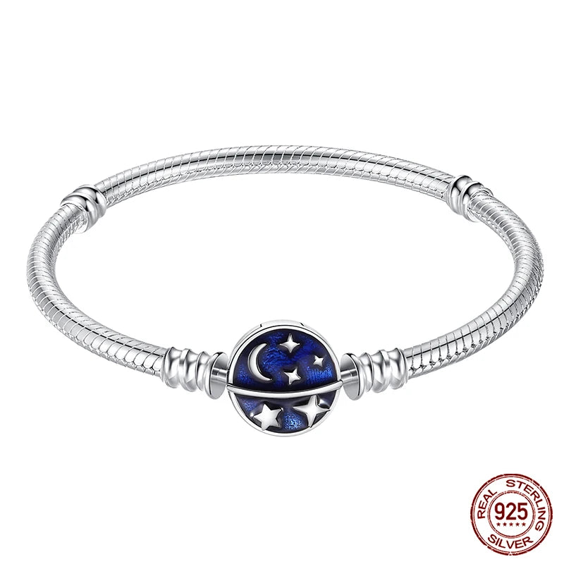 RomiVega 925 Silver Star, Moon & Clover Charm Bracelets