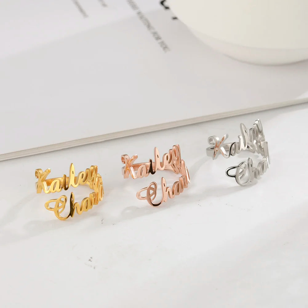 RomiVega Custom Double Name Finger Ring