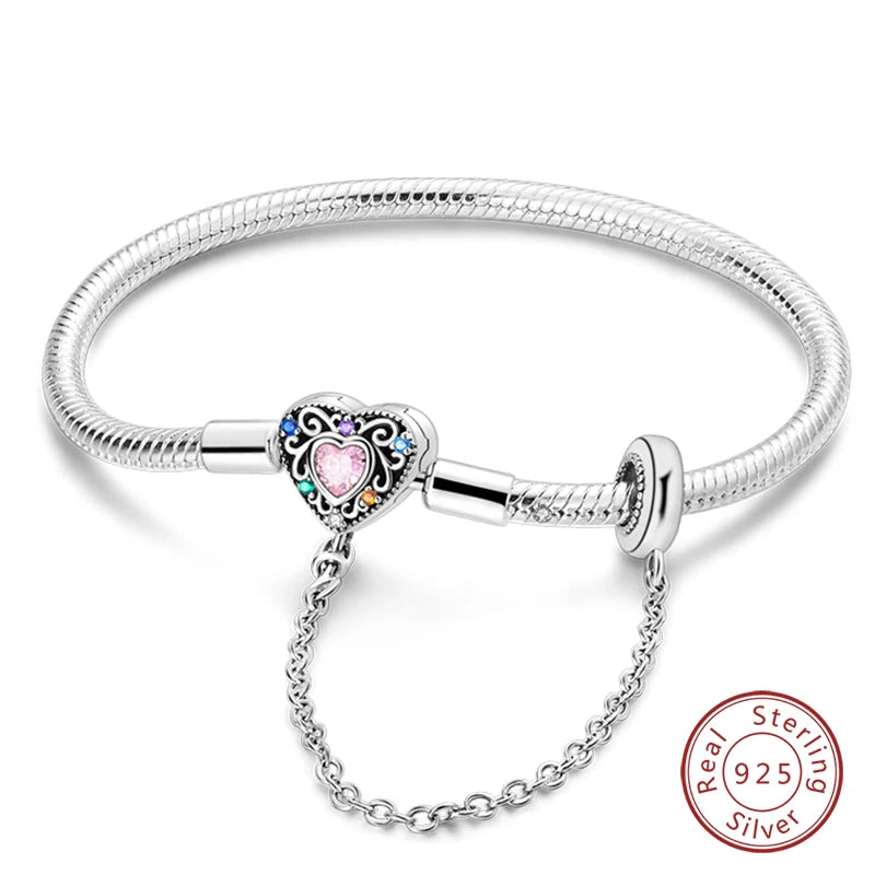 RomiVega 925 Silver Star, Moon & Clover Charm Bracelets