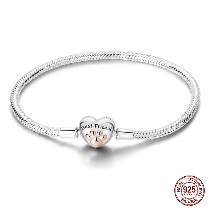 RomiVega 925 Silver Star, Moon & Clover Charm Bracelets