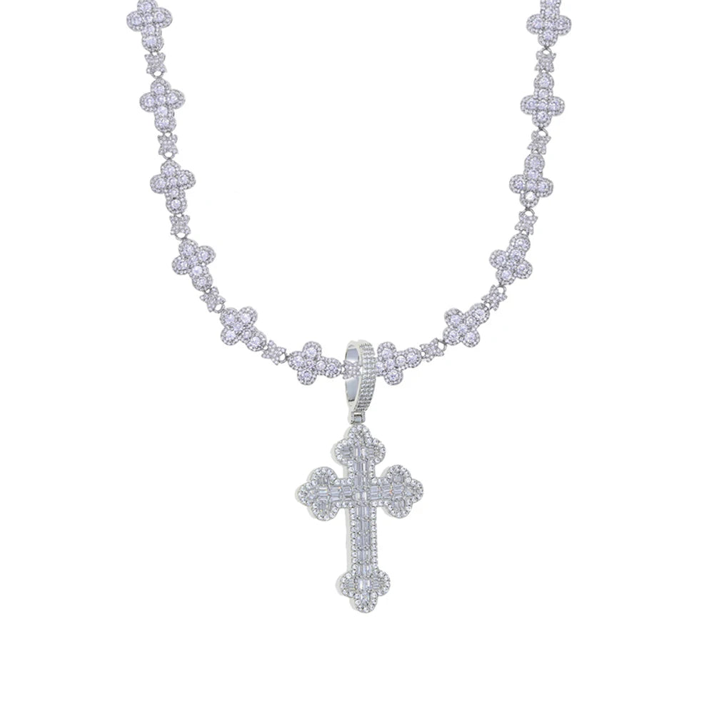 RomiVega Iced Out Cross Necklace