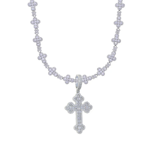 RomiVega Iced Out Cross Necklace