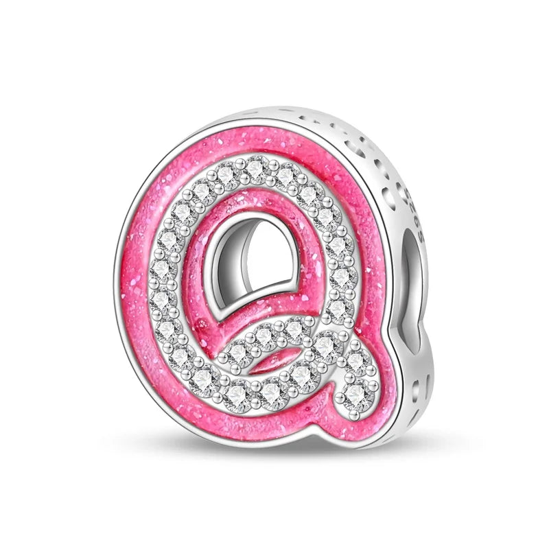 RomiVega 925 Sterling Silver Charms— Barbie-Themed Letter Series Collection