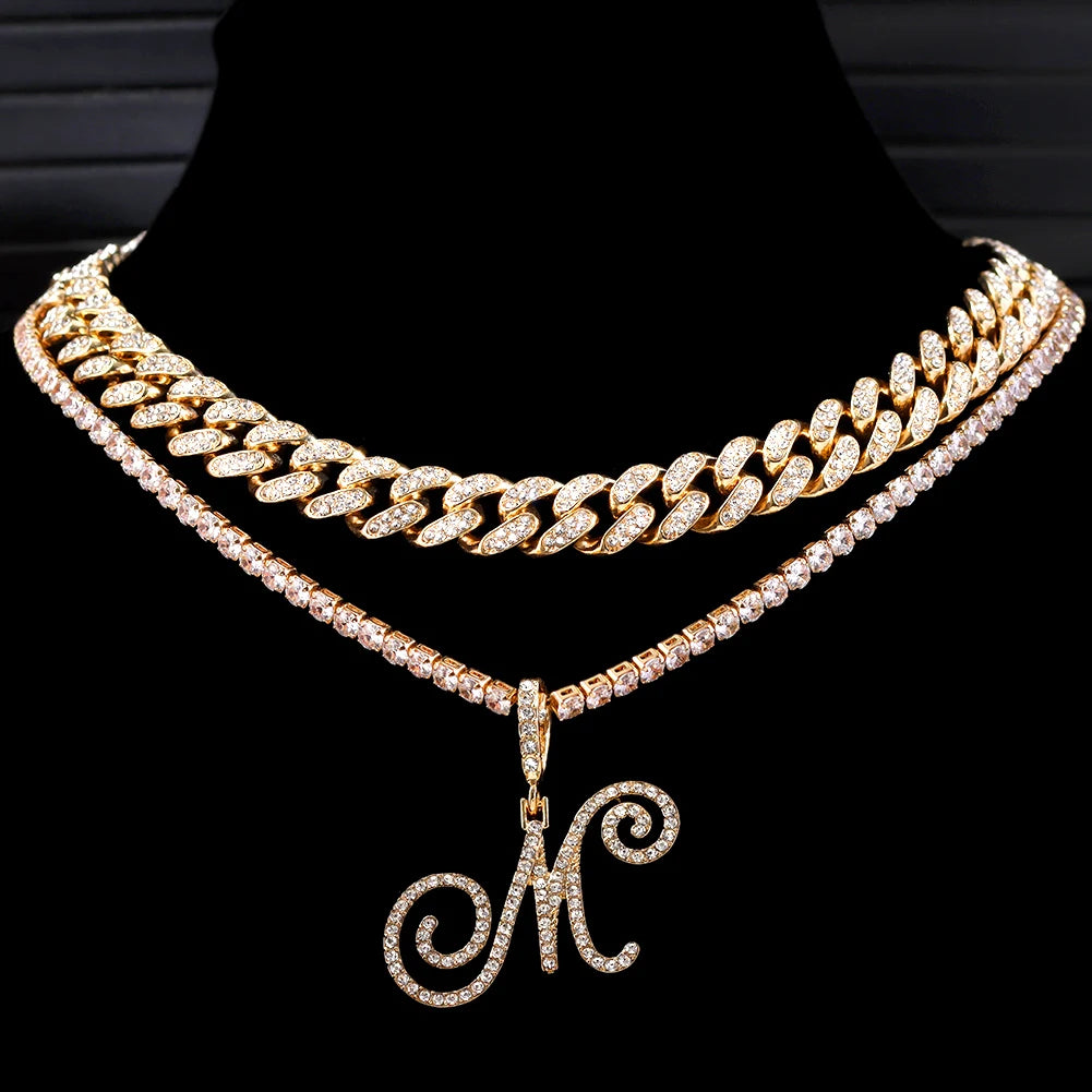 RomiVega Cursive Letter Initial Name Necklace