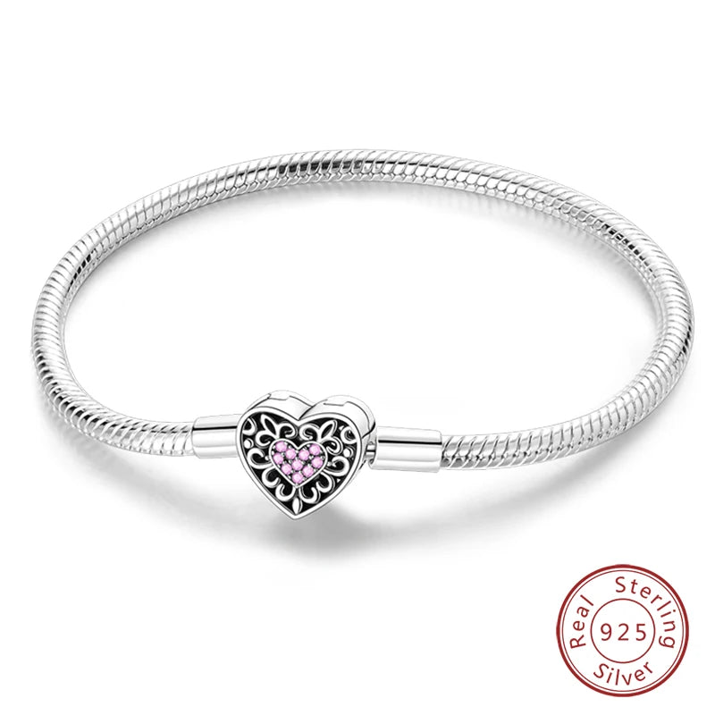 RomiVega 925 Silver Star, Moon & Clover Charm Bracelets
