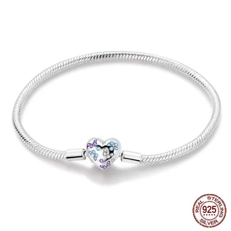 RomiVega 925 Silver Star, Moon & Clover Charm Bracelets