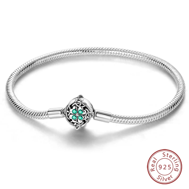 RomiVega 925 Silver Star, Moon & Clover Charm Bracelets