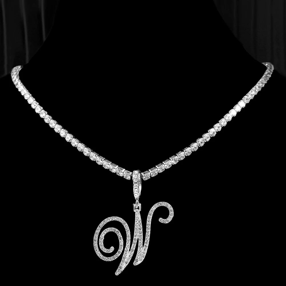 RomiVega Cursive Letter Initial Name Necklace