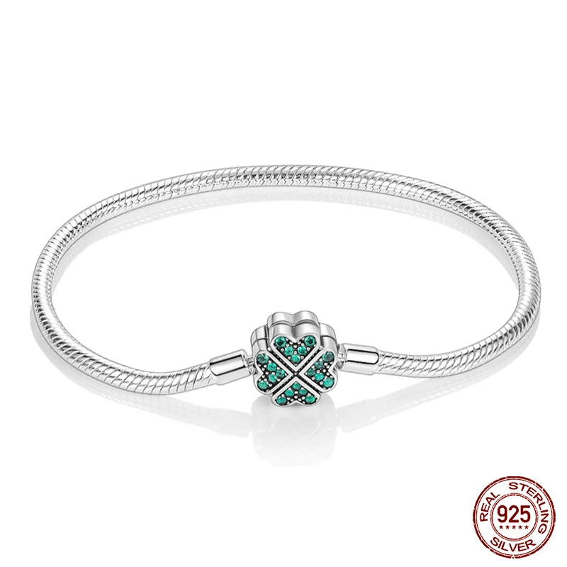RomiVega 925 Silver Star, Moon & Clover Charm Bracelets