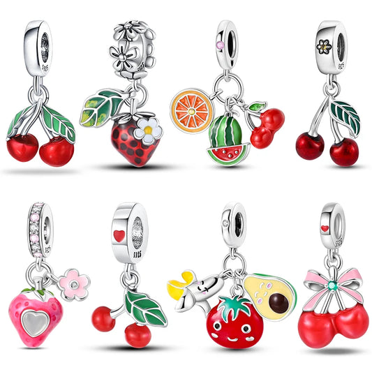 RomiVega 925 Sterling Silver Charms— So Berry Fruity Series Collection