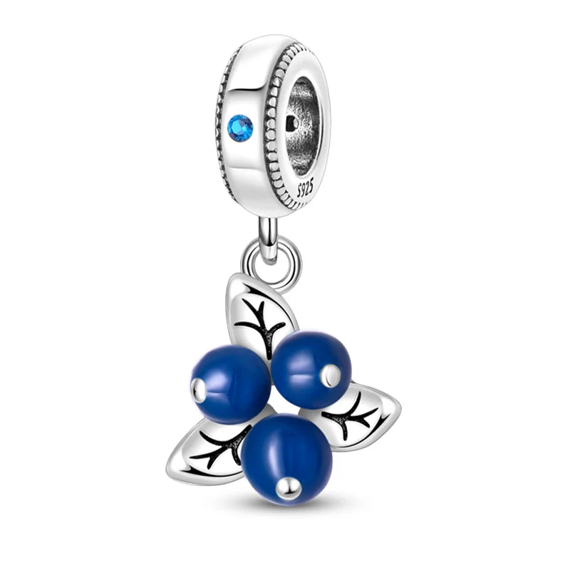 RomiVega 925 Sterling Silver Charms— So Berry Fruity Series Collection